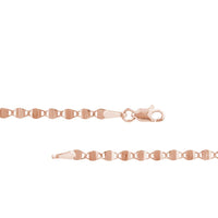 Olas d'Oro - 14K Rose Gold Valentino Chain 16" Necklace with Flat Disc Links 2.70mm Width, 2.14 Grams Average Weight