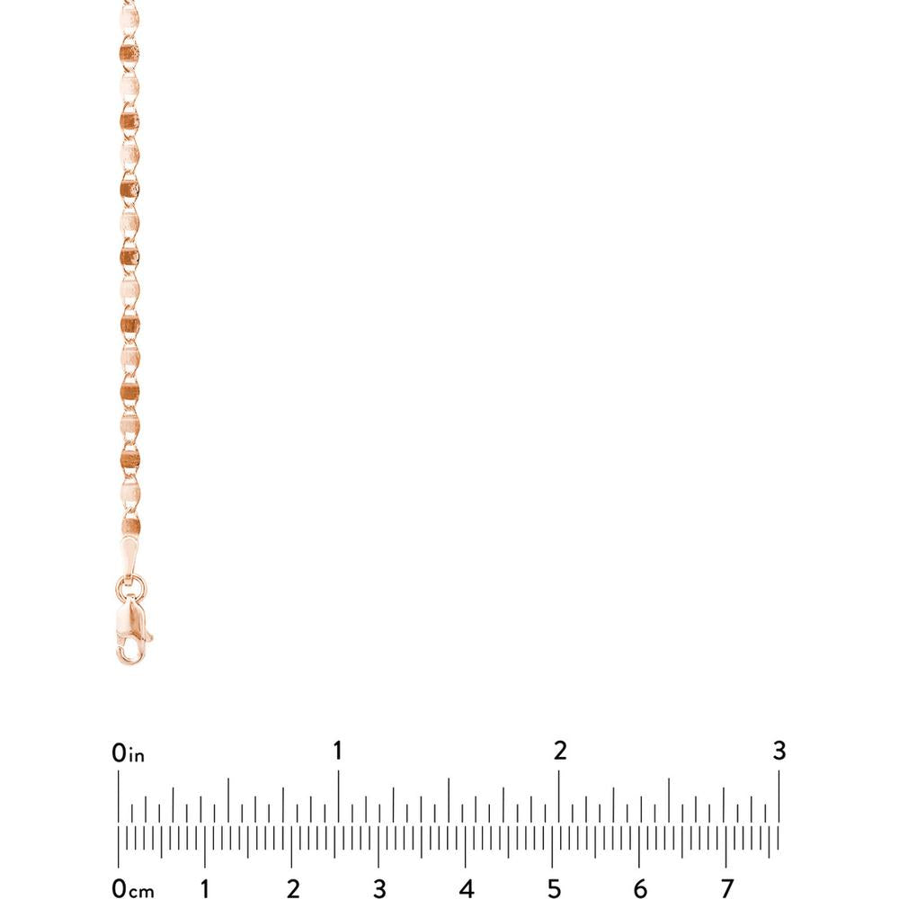 Olas d'Oro - 14K Rose Gold Valentino Chain 16" Necklace with Flat Disc Links 2.70mm Width, 2.14 Grams Average Weight