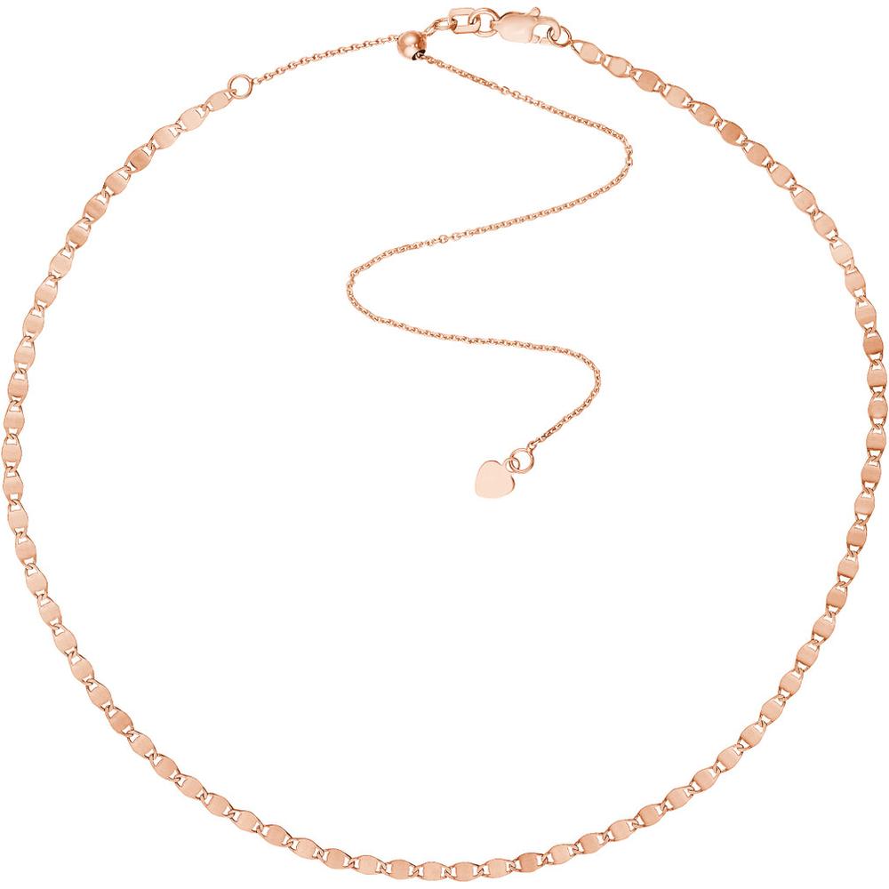 Olas d'Oro - 14K Rose Gold Valentino Chain Adjustable Choker - 2.7mm