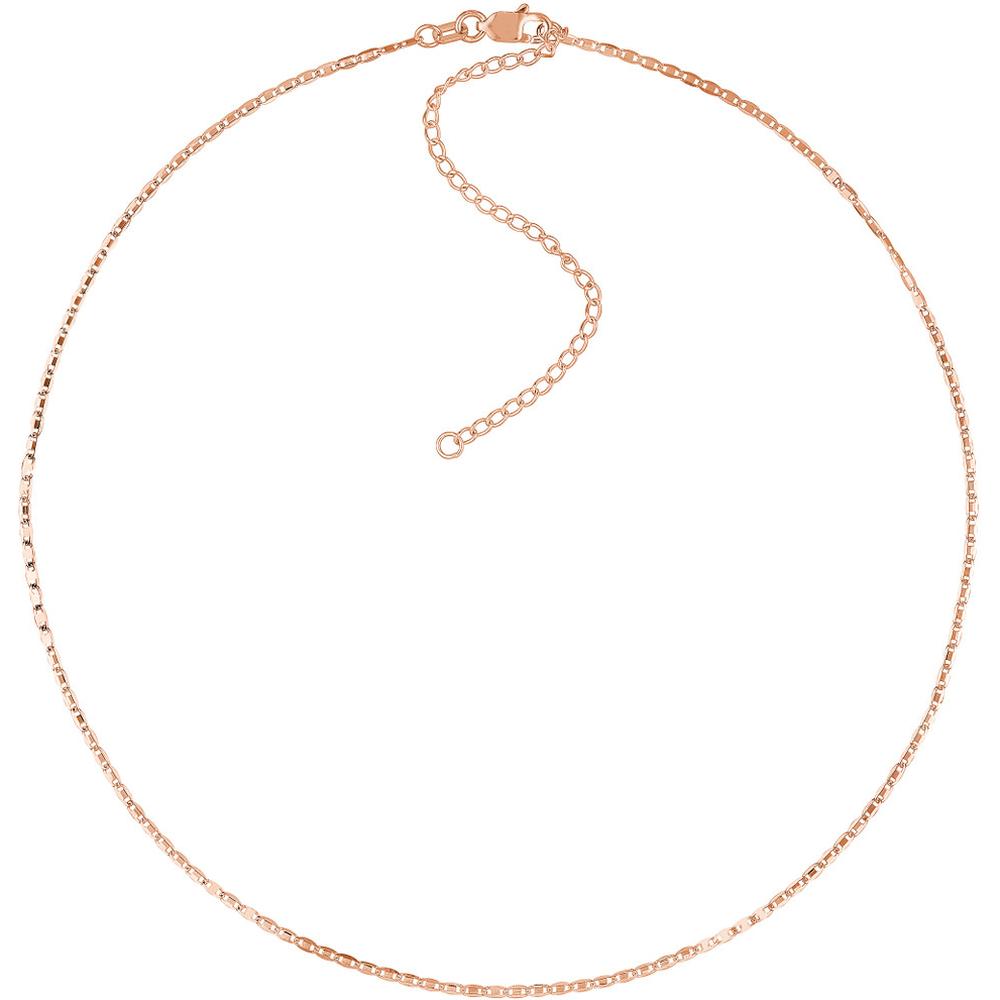Olas d'Oro - 14K Rose Gold Valentino Choker Chain Adjustable 13-16 Inches - 1.68 Grams Total Weight