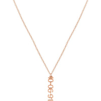 Olas d'Oro - 14K Rose Gold Vertical Block Numeral Pendant Necklace - 5mm