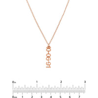 Olas d'Oro - 14K Rose Gold Vertical Block Numeral Pendant Necklace - 5mm