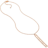 Olas d'Oro - 14K Rose Gold Vertical Roman Numeral Pendant Necklace - 7mm