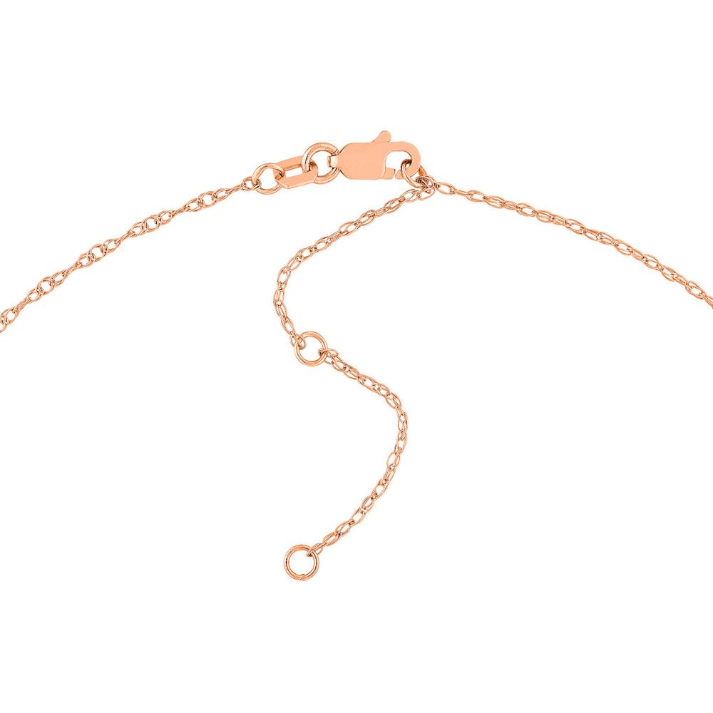 Olas d'Oro - 14K Rose Gold Vertical Roman Numeral Pendant Necklace - 7mm