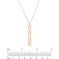 Olas d'Oro - 14K Rose Gold Vertical Roman Numeral Pendant Necklace