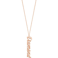 Olas d'Oro - 14K Rose Gold Vertical Script Custom Necklace - 5mm Width