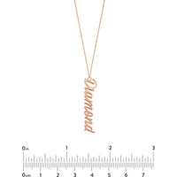 Olas d'Oro - 14K Rose Gold Vertical Script Custom Necklace - 5mm Width
