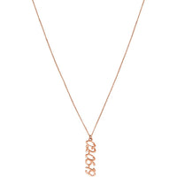 Olas d'Oro - 14K Rose Gold Vertical Script Numeral Necklace - 2.10 Grams Weight