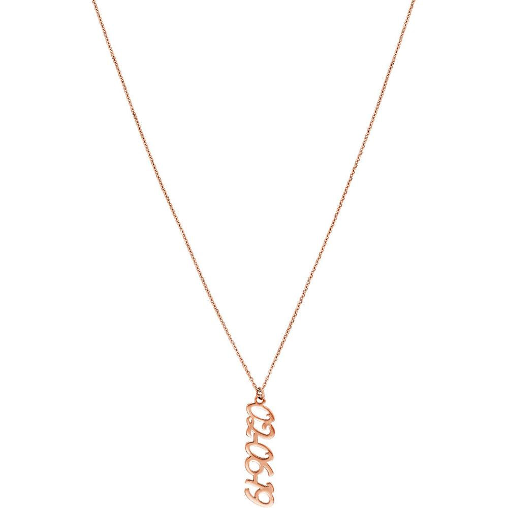 Olas d'Oro - 14K Rose Gold Vertical Script Numeral Necklace - 2.10 Grams Weight