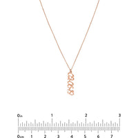 Olas d'Oro - 14K Rose Gold Vertical Script Numeral Necklace - 2.10 Grams Weight