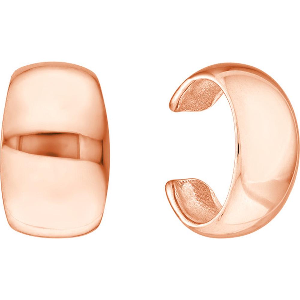 Olas d'Oro - 14K Rose Gold Wide High Polished Earring Cuff - 2.96 Grams