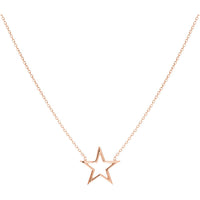 Olas d'Oro - 14K Rose Gold Wire Star Adjustable Necklace Celestial Pendant Design