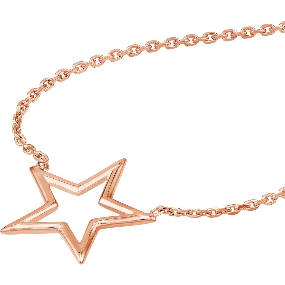 Olas d'Oro - 14K Rose Gold Wire Star Adjustable Necklace Celestial Pendant Design