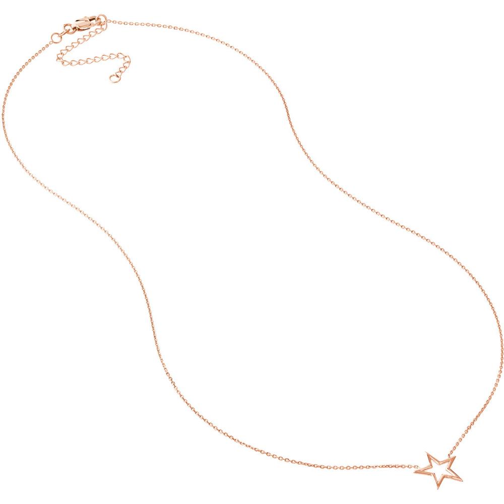 Olas d'Oro - 14K Rose Gold Wire Star Adjustable Necklace Celestial Pendant Design