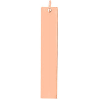 Olas d'Oro - 14K Rose Gold X-Long Vertical Bar Engravable Charm - 2.31g Average Weight