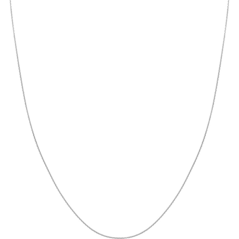 Olas d'Oro - 14K White Gold 0.8mm Diamond-Cut Cable Chain Necklace with Lobster Lock - 18 Inches
