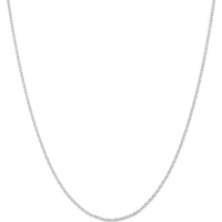 Olas d'Oro - 14K White Gold 0.9mm Adjustable Cable Chain Necklace with Lobster Clasp - 18 Inch Length