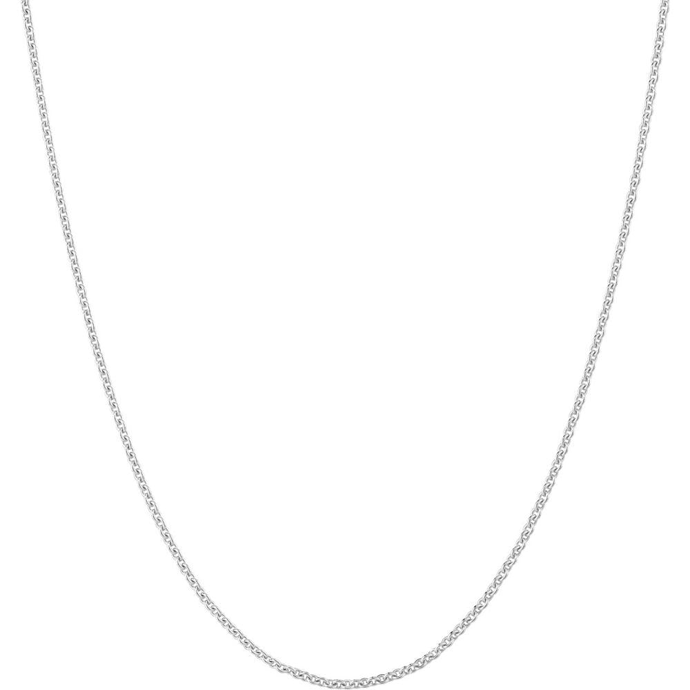 Olas d'Oro - 14K White Gold 0.9mm Adjustable Cable Chain Necklace with Lobster Clasp - 18 Inch Length