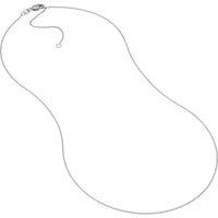 Olas d'Oro - 14K White Gold 0.9mm Adjustable Cable Chain Necklace with Lobster Clasp - 18 Inch Length