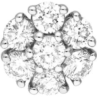Olas d'Oro - 14K White Gold 1.03 Total Carat Weight Diamond Cluster Stud Earrings