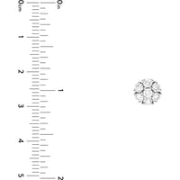 Olas d'Oro - 14K White Gold 1.03 Total Carat Weight Diamond Cluster Stud Earrings