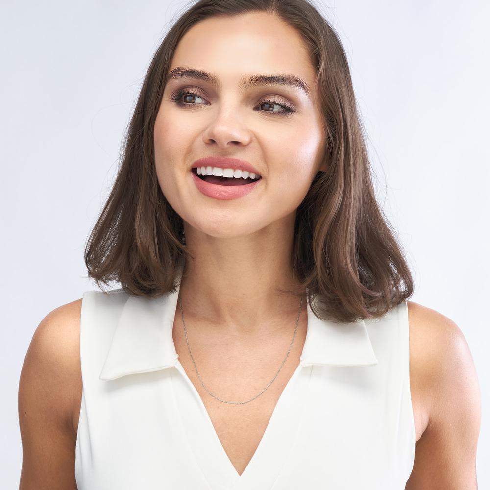 Olas d'Oro - 14K White Gold 1.05mm Open Cable Chain Necklace - 20 inches