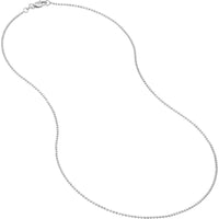 Olas d'Oro - 14K White Gold 1.15mm Diamond-Cut Bead Chain with Lobster Lock - 18" Necklace