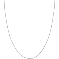 Olas d'Oro - 14K White Gold 1.15mm Singapore Chain Necklace with Lobster Lock - 20"