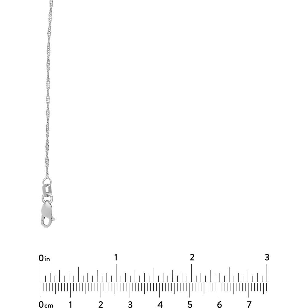 Olas d'Oro - 14K White Gold 1.15mm Singapore Chain Necklace with Lobster Lock - 20"