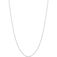 Olas d'Oro - 14K White Gold 1.1mm Diamond-Cut Brill Cable Chain Necklace with Adjustable Silicone Slider Bead - 26"