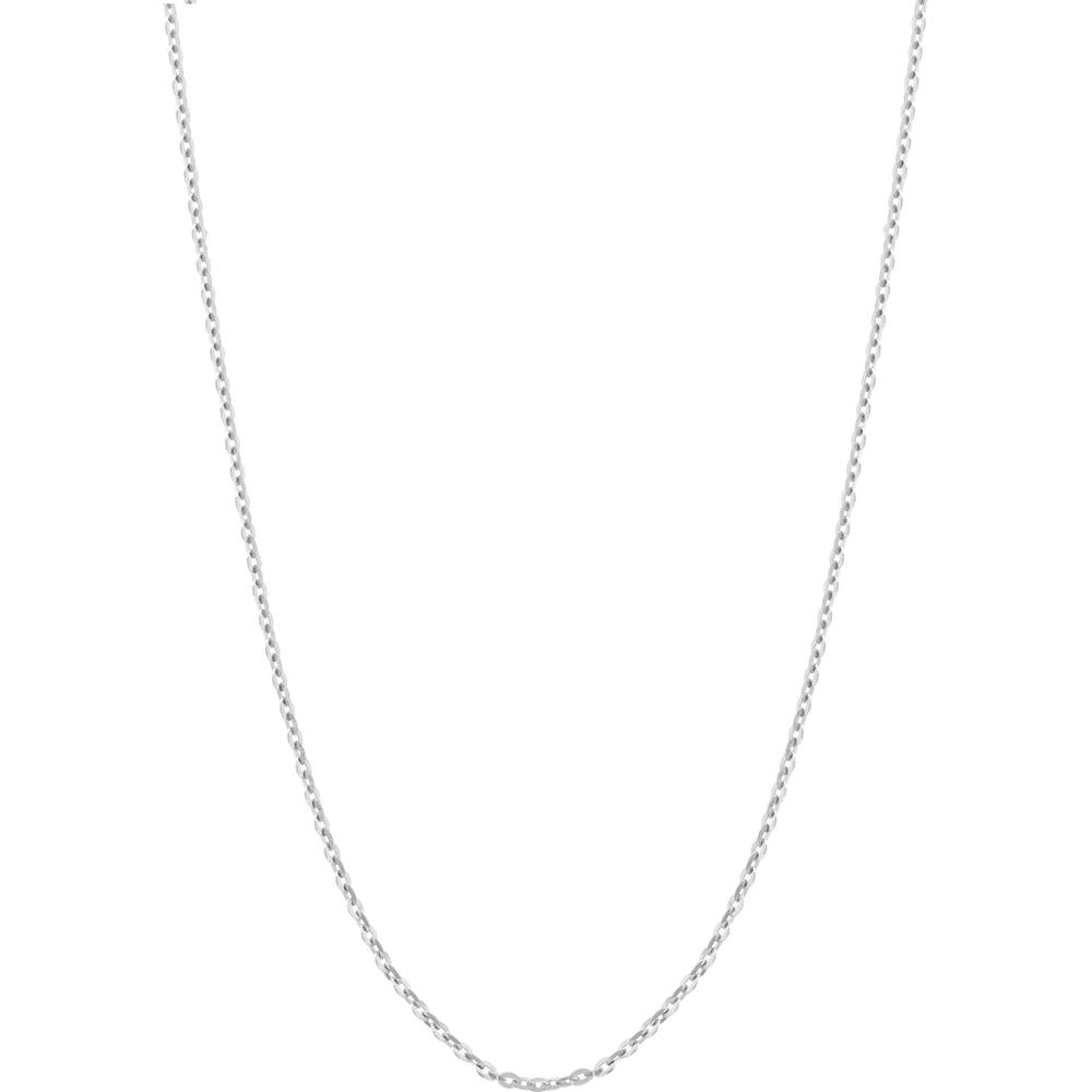 Olas d'Oro - 14K White Gold 1.1mm Diamond-Cut Brill Cable Chain Necklace with Adjustable Silicone Slider Bead - 26"
