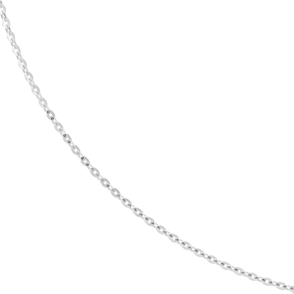 Olas d'Oro - 14K White Gold 1.1mm Diamond-Cut Brill Cable Chain Necklace with Adjustable Silicone Slider Bead - 26"