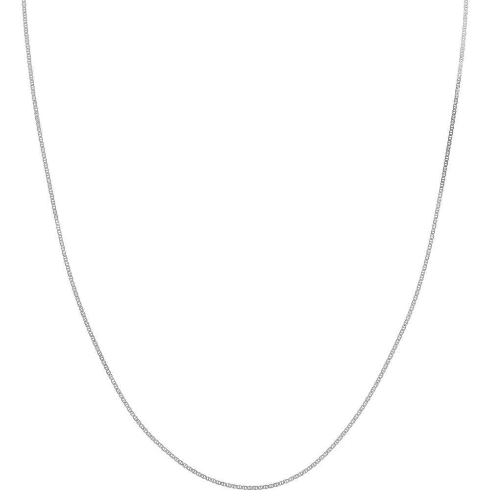 Olas d'Oro - 14K White Gold 1.1mm Mariner Chain Necklace with Spring Ring Clasp - 20 inches