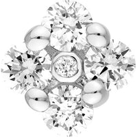 Olas d'Oro - 14K White Gold 1/2 Total Carat Weight Diamond Flower Stud Earrings