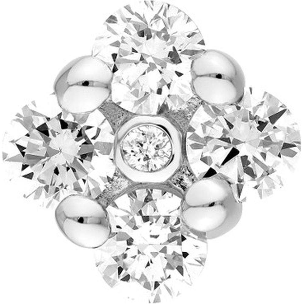 Olas d'Oro - 14K White Gold 1/2 Total Carat Weight Diamond Flower Stud Earrings