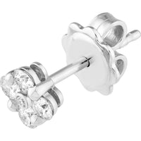 Olas d'Oro - 14K White Gold 1/2 Total Carat Weight Diamond Flower Stud Earrings