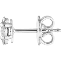 Olas d'Oro - 14K White Gold 1/2 Total Carat Weight Diamond Flower Stud Earrings