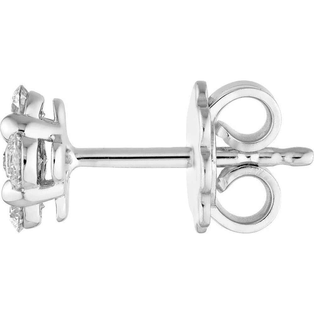Olas d'Oro - 14K White Gold 1/2 Total Carat Weight Diamond Flower Stud Earrings