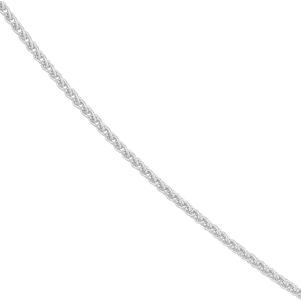 Olas d'Oro - 14K White Gold 1.25mm Wheat Chain Necklace with Lobster Clasp - 24 Inches