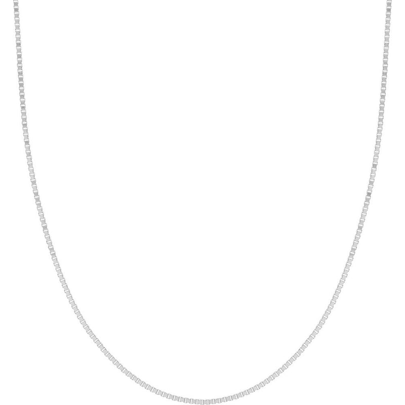 Olas d'Oro - 14K White Gold 1.2mm Box Chain Necklace with Lobster Clasp - 4.14 Grams
