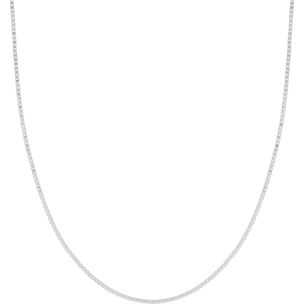 Olas d'Oro - 14K White Gold 1.2mm Box Chain with Lobster Lock - 18" Necklace