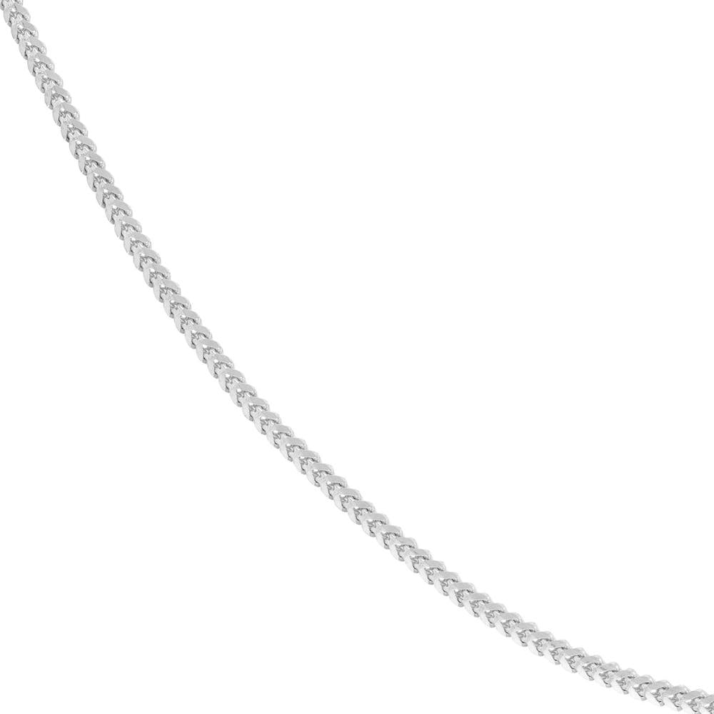 Olas d'Oro - 14K White Gold 1.2mm Franco Chain Necklace with Lobster Lock - 24" Length