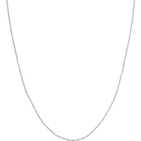Olas d'Oro - 14K White Gold 1.2mm Pendant Rope Chain Necklace with Lobster Lock - 20 inches