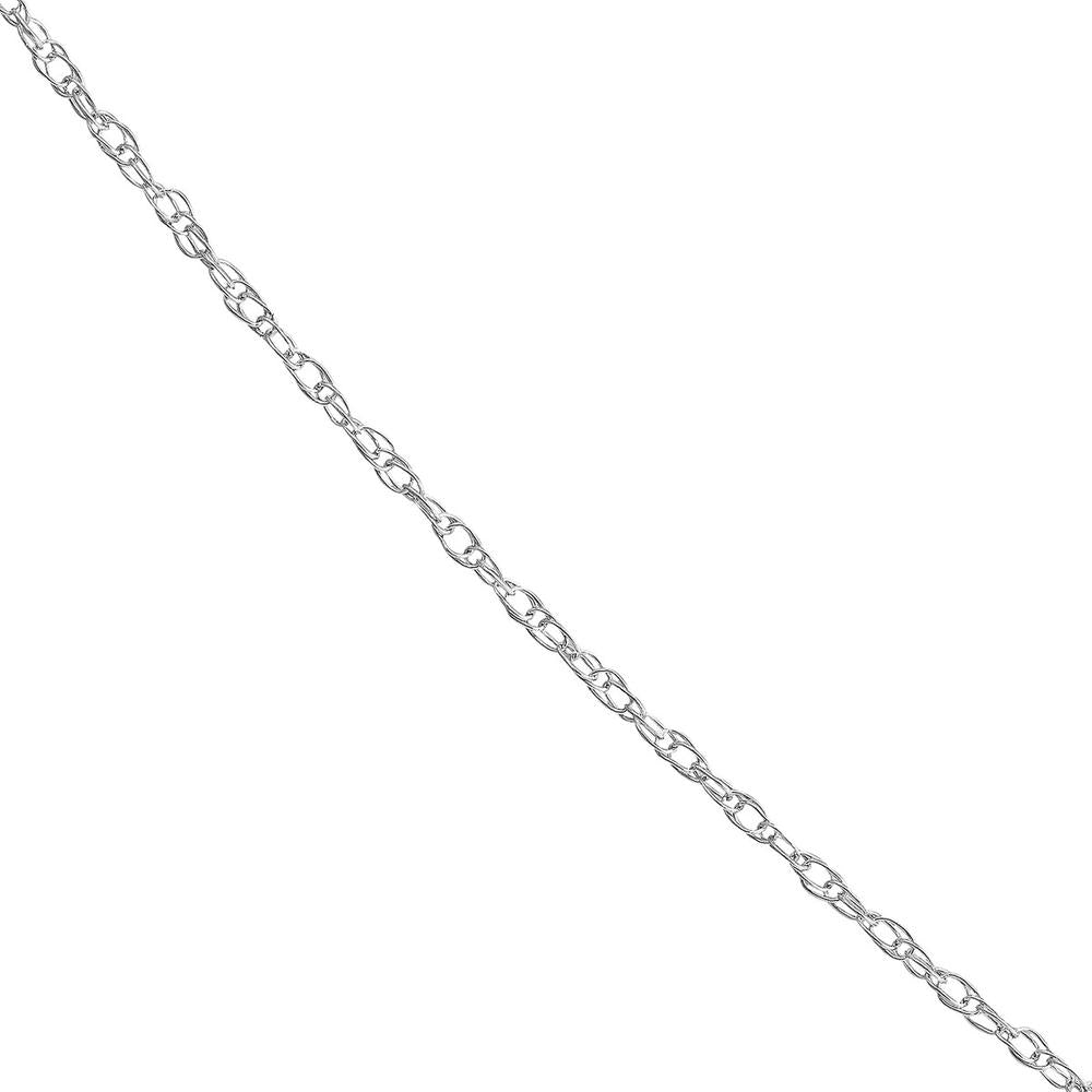 Olas d'Oro - 14K White Gold 1.2mm Pendant Rope Chain Necklace with Lobster Lock - 20 inches