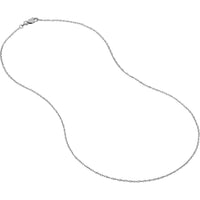 Olas d'Oro - 14K White Gold 1.2mm Pendant Rope Chain Necklace with Lobster Lock - 20 inches