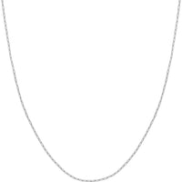 Olas d'Oro - 14K White Gold 1.30mm Paper Clip Chain Necklace with Pear Shape Lobster Lock - 1.65 Grams Total Weight