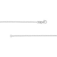 Olas d'Oro - 14K White Gold 1.30mm Paper Clip Chain Necklace with Pear Shape Lobster Lock - 1.65 Grams Total Weight