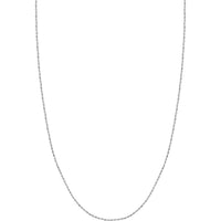 Olas d'Oro - 14K White Gold 1.35mm Dorica Chain Necklace with Lobster Lock - 24 Inch Length