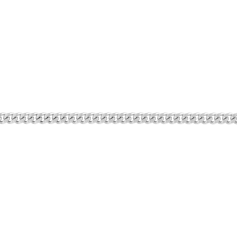 Olas d'Oro - 14K White Gold 1.40mm Curb Chain Adjustable Anklet - 1.97 Grams
