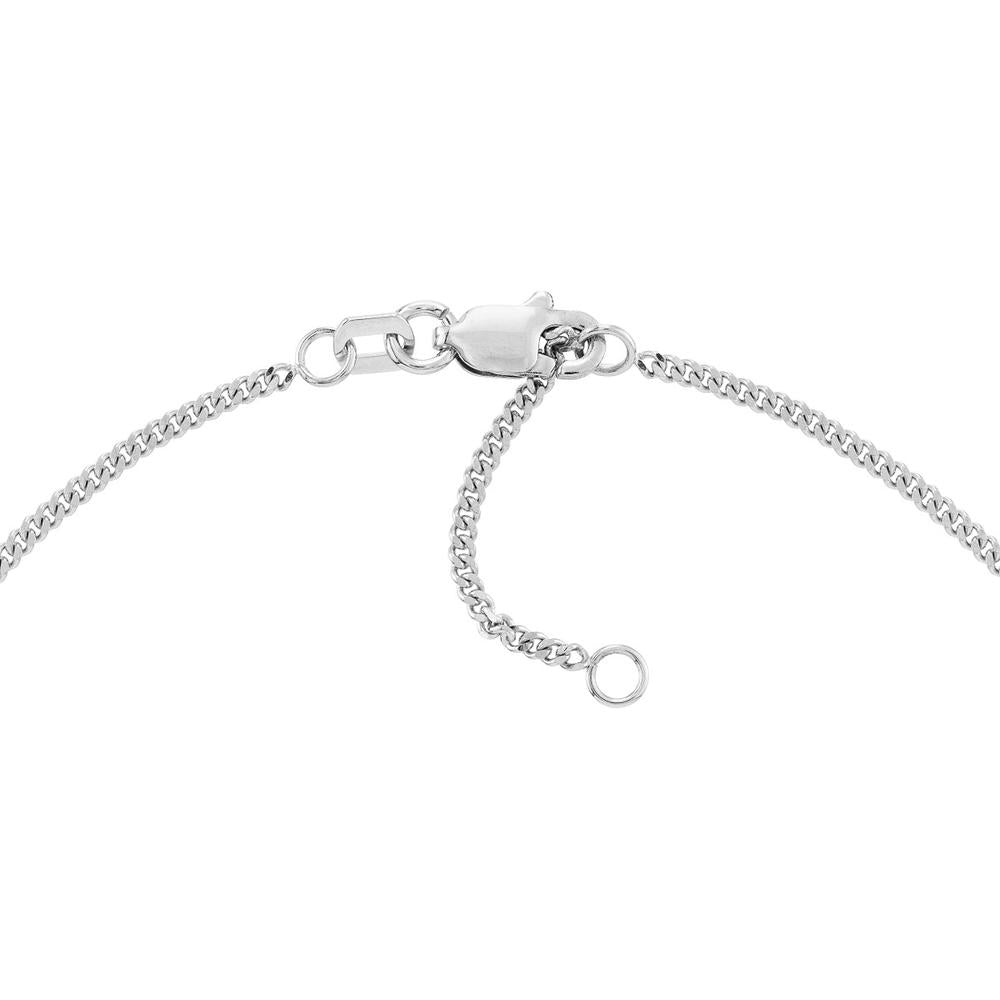Olas d'Oro - 14K White Gold 1.40mm Curb Chain Adjustable Anklet - 1.97 Grams